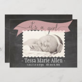 Uitkondiging van geboorte van Chalkboard Banner gi Aankondiging (Voorkant / Achterkant)