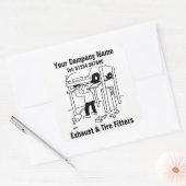 Uitlaat- en bandenmontagebedrijf stickers (Envelop)