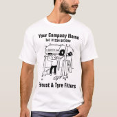 Uitlaat- en bandenmonteurs t-shirt (Voorkant)