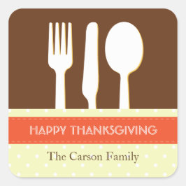 Uitlaatplaats oranje bruine Thanksgiving Vierkante Sticker