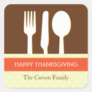 Uitlaatplaats oranje bruine Thanksgiving Vierkante Sticker
