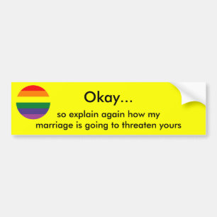 Uitleg huwelijk bumpersticker