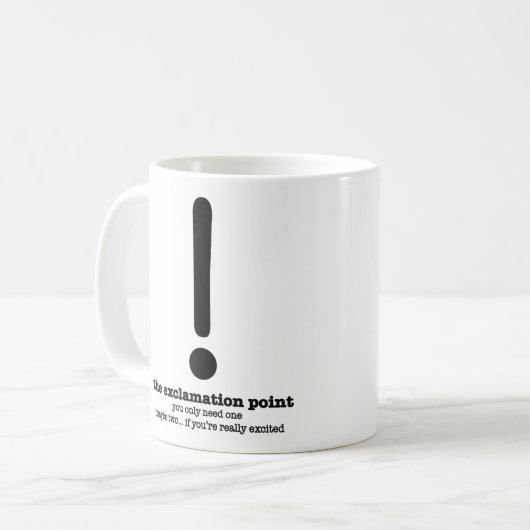 Uitleg Point Grammar Mok Funny Punctuatie (Voorkant links)