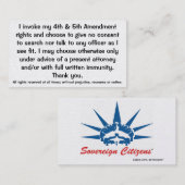 Uitlegging van de kaarten voor constitutionele rec visitekaartje (Voorkant / Achterkant)