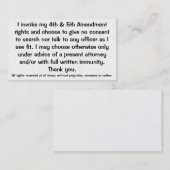 Uitlegging van de kaarten voor constitutionele rec visitekaartje (Voorkant / Achterkant)