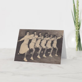uitlepende Vrouwen fencers Noteer Kaart
