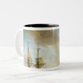 Uitlevering van Robert Cavelier de La Salle Tweekleurige Koffiemok (Voorkant links)