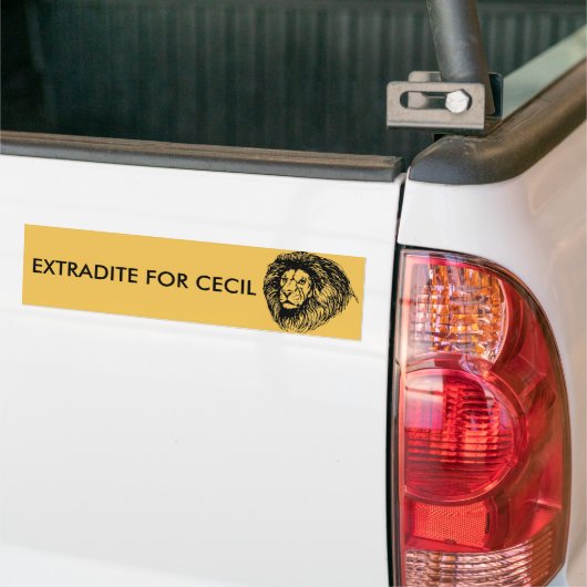 Uitlevering voor Cecil Bumpersticker (Op Truck)