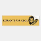 Uitlevering voor Cecil Bumpersticker (Voorkant)