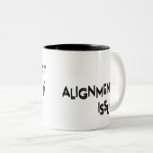 Uitlijningsprobleem Minimalistische Keramiek Tweekleurige Koffiemok (Voorkant rechts)