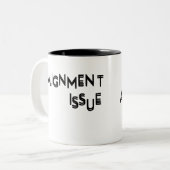 Uitlijningsprobleem Minimalistische Keramiek Tweekleurige Koffiemok (Voorkant links)