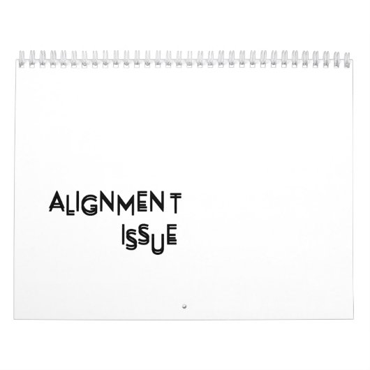 Uitlijningsprobleem Minimalistische Oversized Jaar Kalender (Hoes)