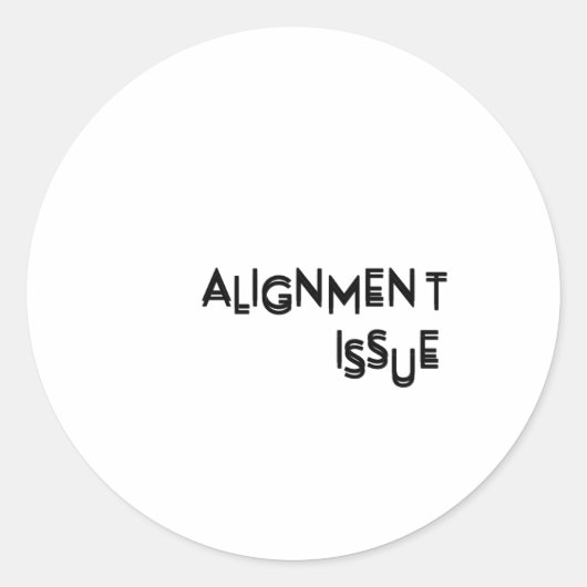 Uitlijningsprobleem Minimalistische Tech Ronde Sticker (Voorkant)