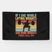  uitloopgym als ik sterf terwijl het gewicht optil spandoek (Horizontaal)
