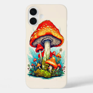 Uitlopende Wilde Bos Paddenstoelen iPhone 16 Plus Hoesje