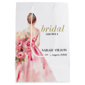 Uitmuntbare Minimal Waterverf Bruids Bruiloft Brid Medium Cadeauzakje (Achterkant)