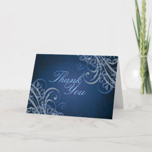 Uitmuntende Barokke Blauwe Rol Thank You Kaart