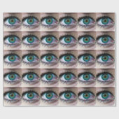 Uitmuntende groene oog close-up surreële foto cade cadeaupapier (Vlak)