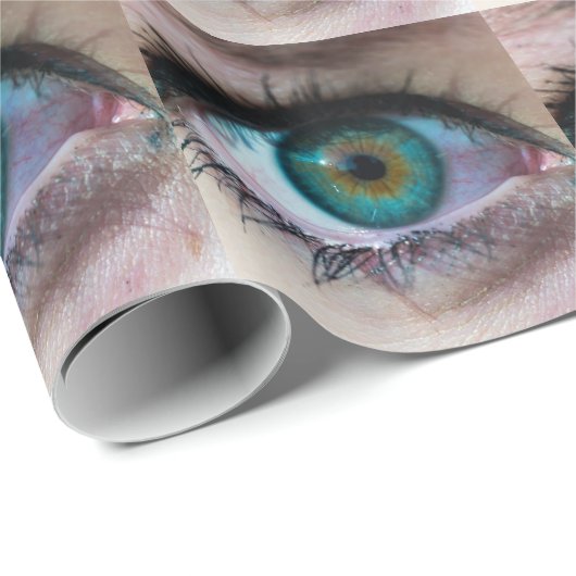 Uitmuntende groene oog close-up surreële foto cade cadeaupapier (Rol Hoek)