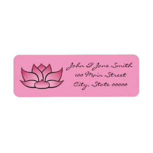 Uitmuntende Lotus in Roze Retouradreslabel Etiket