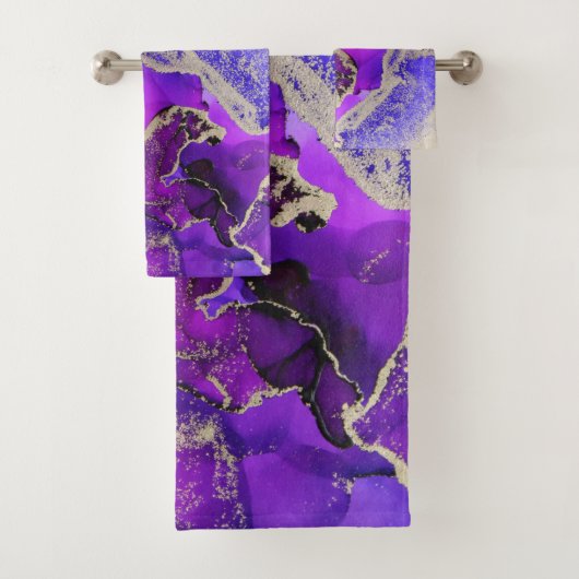 Uitmuntende Paarse Violet Gold Bad Handdoek (Insitu)