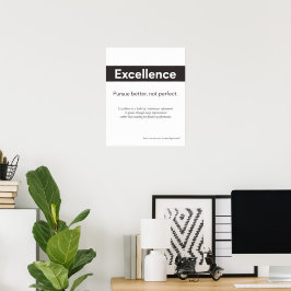 Uitmuntendheid Citaat Minimalistische Kantoor Muur Poster
