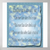 Uitmuntendheid Poster (Voorkant)