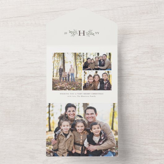 Uitneembare vakantiefoto voor bijtende monogram all in one uitnodiging (Binnen)