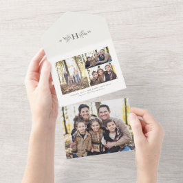 Uitneembare vakantiefoto voor bijtende monogram all in one uitnodiging
