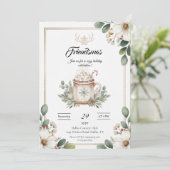 Uitnodigbare Kerstfeest Vriendenfeest Printbaar Kaart (Staand voorkant)