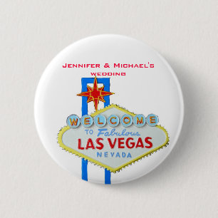 Uitnodigde Gastnaam Markering Las Vegas Partijen Ronde Button 5,7 Cm