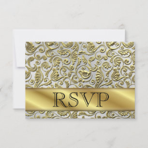 Uitnodigen 50ste gouden huwelijksjubileumkaart RSVP kaartje