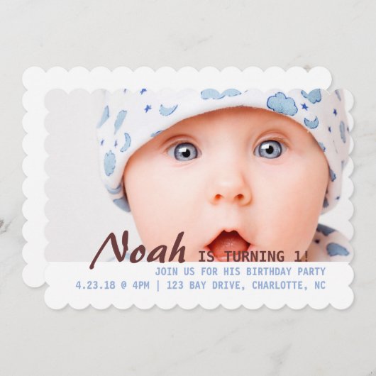 Uitnodigen - Draaien 1! Kaart (Voorkant / Achterkant)