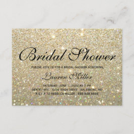 Uitnodigen - Gold Glit Fab Douche Kaart