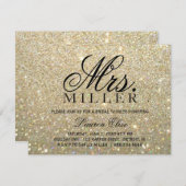 Uitnodigen - Gold Glit Fab Mrs Vrijgezellenfeest 2 Kaart (Voorkant / Achterkant)