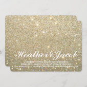 Uitnodigen - Gold Glit Fab Wedding Kaart (Voorkant / Achterkant)