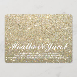 Uitnodigen - Gold Glit Fab Wedding Kaart