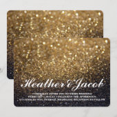 Uitnodigen - Gold Lit Nite Fab Wedding Kaart (Voorkant / Achterkant)