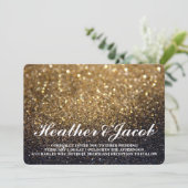 Uitnodigen - Gold Lit Nite Fab Wedding Kaart (Staand voorkant)