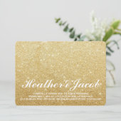 Uitnodigen - Golden Glit Fab Wedding Kaart (Staand voorkant)