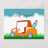 uitnodigen golfkarretje uitnodiging briefkaart (Voorkant)