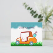 uitnodigen golfkarretje uitnodiging briefkaart (Staand voorkant)