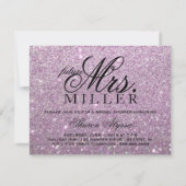 Uitnodigen - Paarse Glit Future Mw. Vrijgezellenfe Kaart (Voorkant)