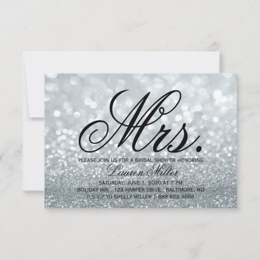 Uitnodigen - Silver Glit Fab Mrs Vrijgezellenfeest Kaart (Voorkant)