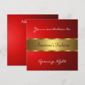 Uitnodigen tot openen Night Red Gold Kaart (Voorkant / Achterkant)