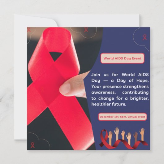 Uitnodigen tot verandering: Help Aids Day Awarenes Kaart (Voorkant)