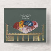 uitnodigen van een bruiloft over bibliotheekwedde all in one uitnodiging (Achterkant)