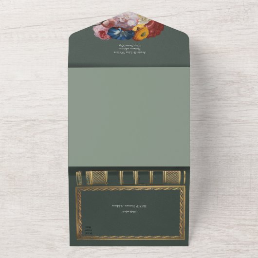 uitnodigen van een bruiloft over bibliotheekwedde all in one uitnodiging (Buitenkant)