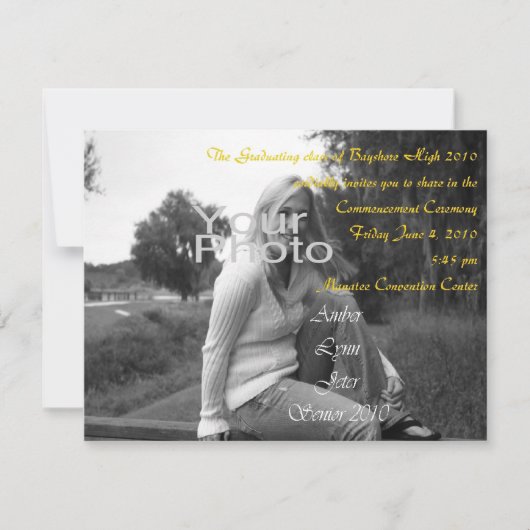 Uitnodigen van gepersonaliseerd afstuderen kaart (Voorkant)