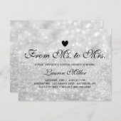 Uitnodigen - Verlicht Zilveren Glit Fab Ms.Mrs Vri Kaart (Voorkant / Achterkant)